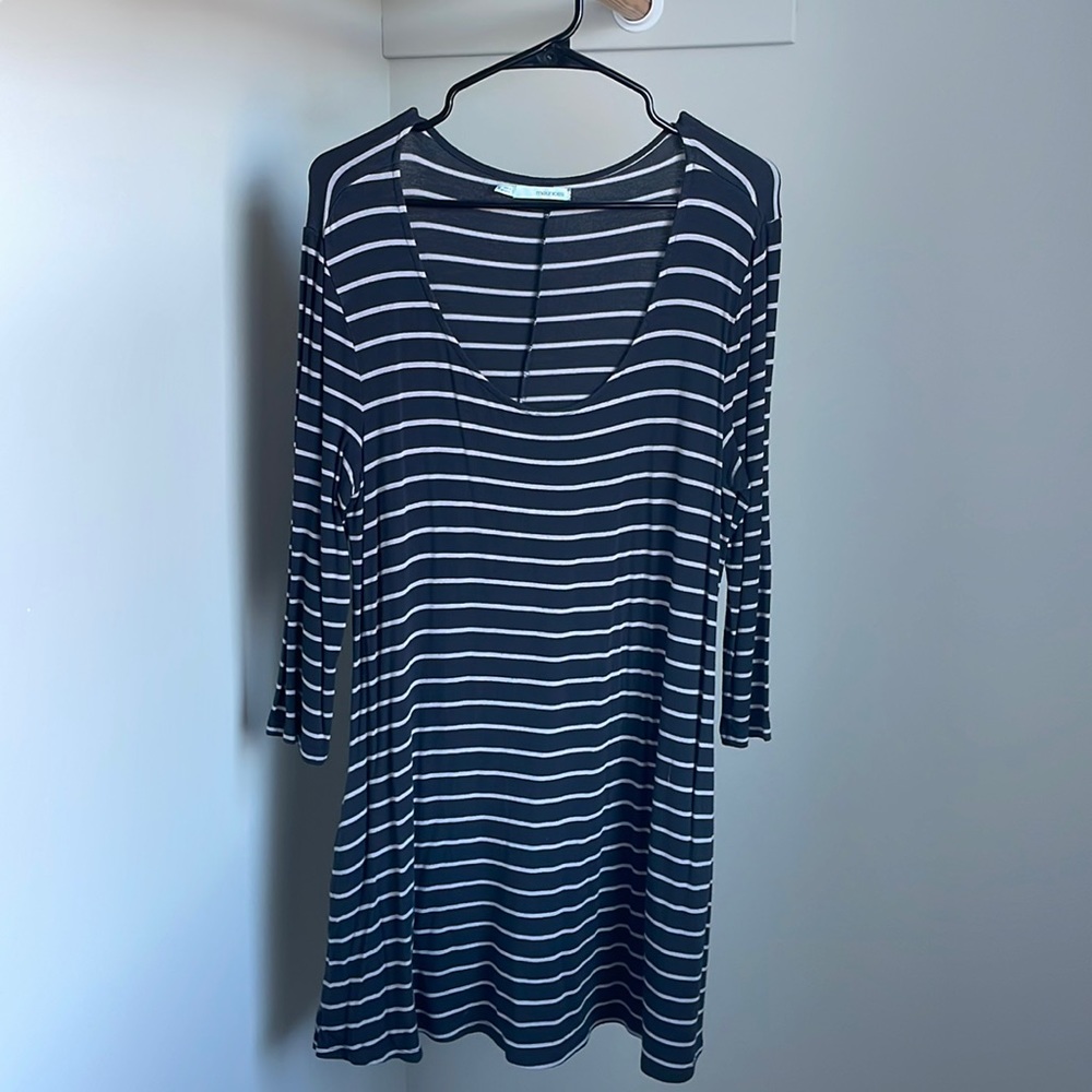 Maurice’s blue and white stripped tunic